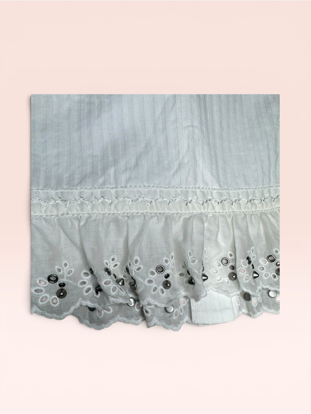 Coach Ruffle Prairie Mini Dress with Studs. - Picture 3 of 7